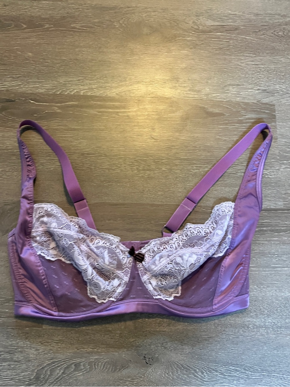 Adore me size 38C Lace Trim Demi Bra in Lavender Purple